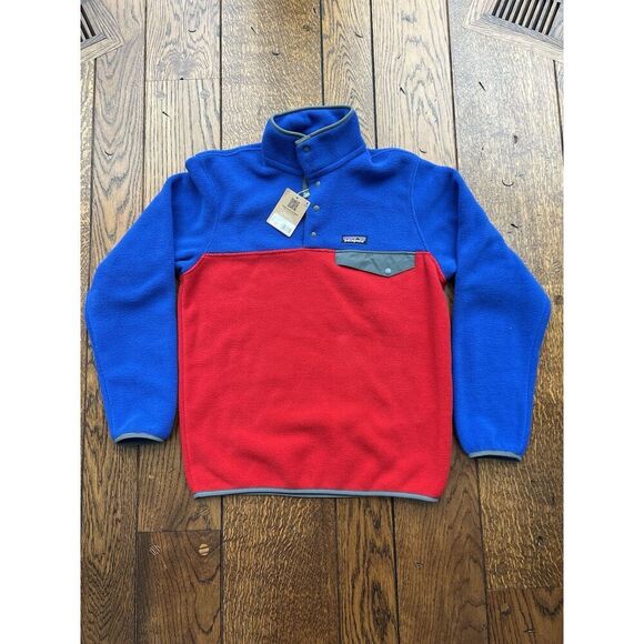Patagonia Men's LW Synchilla Snap T Pullover Touring Red Size XL NWT - Picture 1 of 6